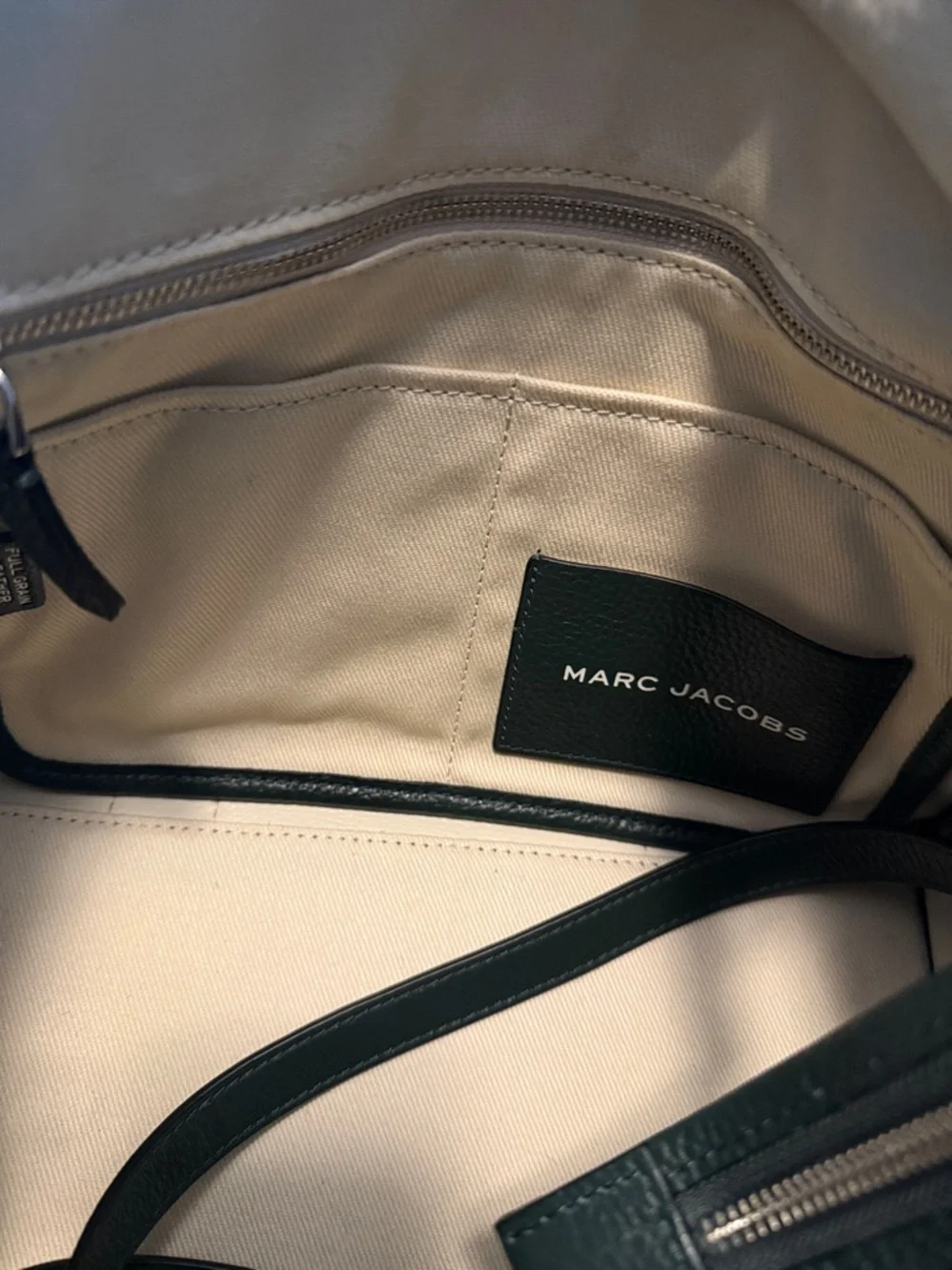 Marc Jacobs Dark Green Pebbled Leather The ToteBag with Scarf Accent - Picture 9 of 17